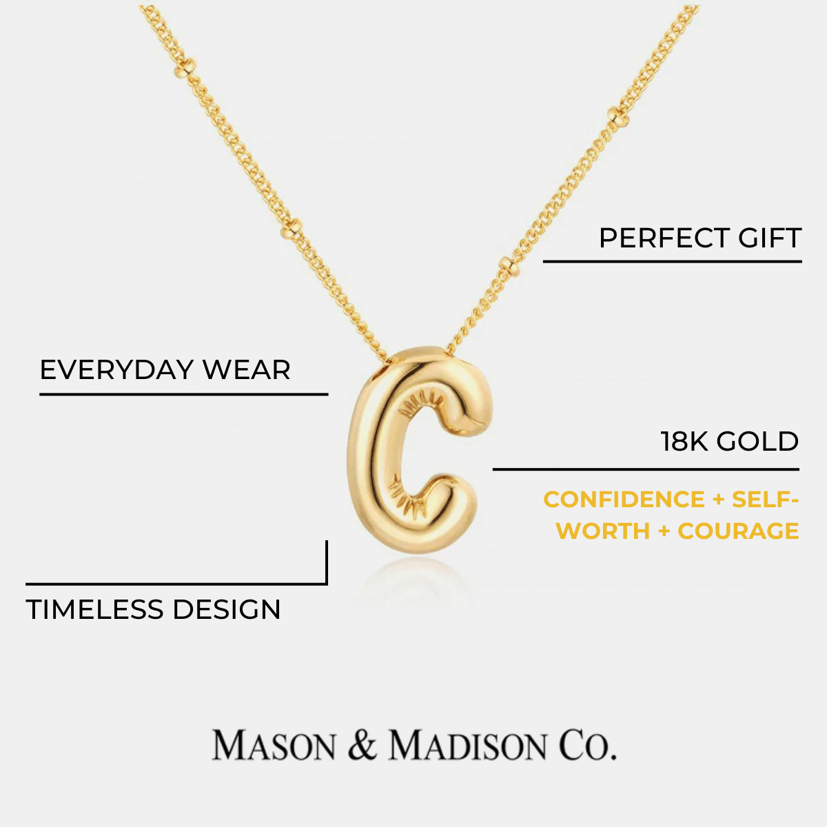 18K Gold Letter Pendant Necklace