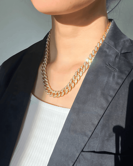18K Diamond Gold Chain Necklace - MASON CHUNKY CHAIN™ - On My Mind