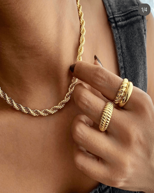 18K Gold Rope Chain Necklace