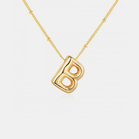 18K Gold Letter Pendant Necklace