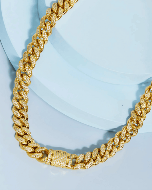 18K Diamond Gold Chain Necklace - MASON CHUNKY CHAIN™ - On My Mind