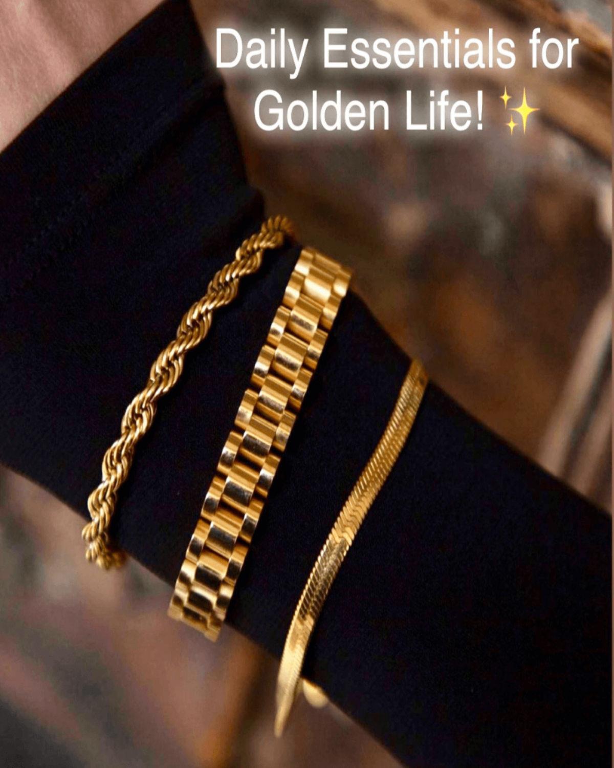 Best Trending 18K Gold Snake Chain Necklace Bracelet Set Gift on Sale for Women, Lady, Mother, Wife