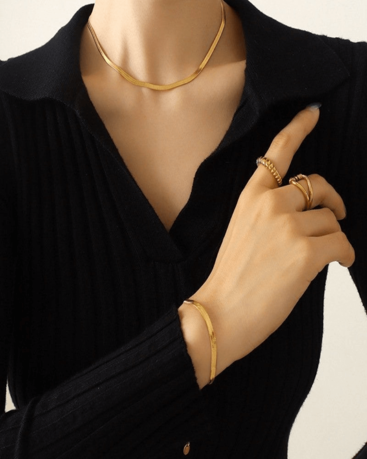 Best Trending 18K Gold Snake Chain Necklace Bracelet Set Gift on Sale for Women, Lady, Mother, Wife