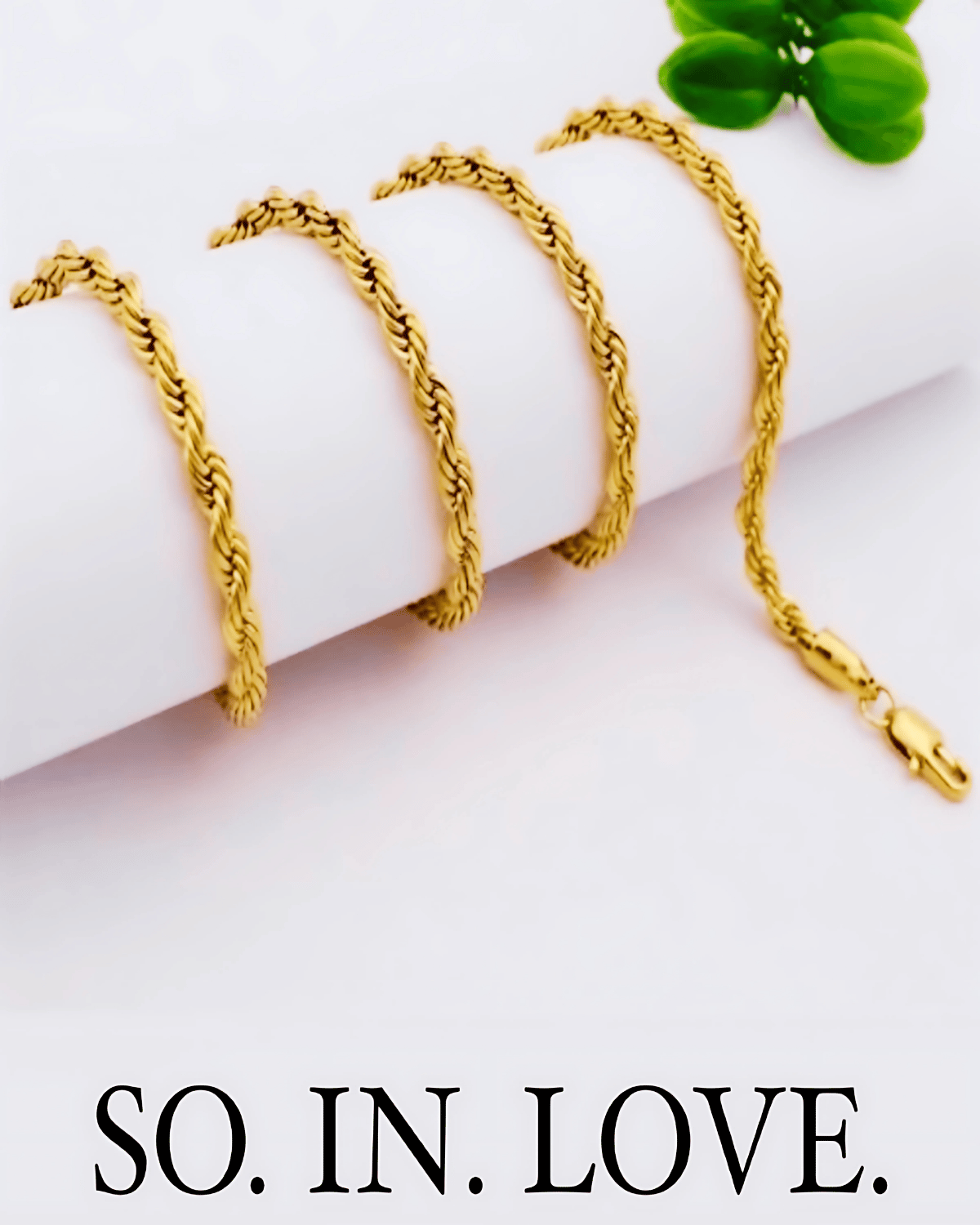 18K Gold Rope Chain Necklace
