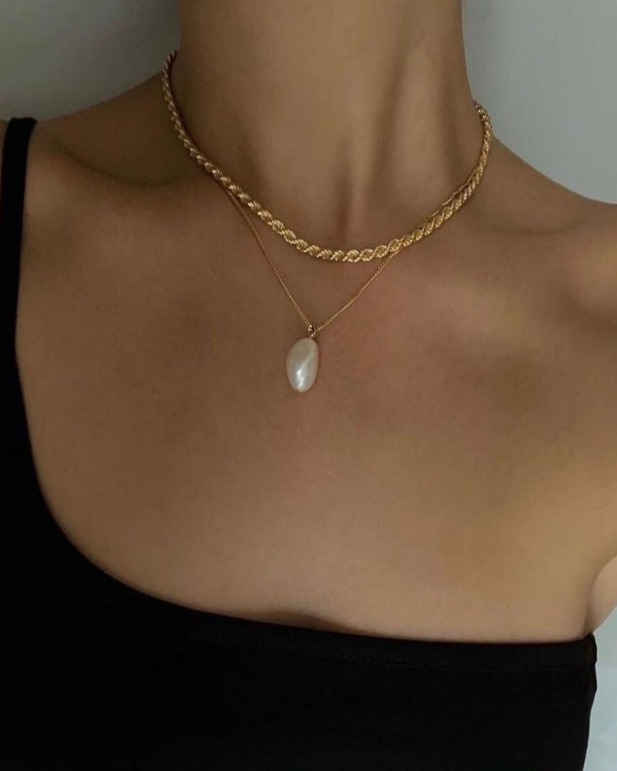 18K Gold Rope Chain Necklace