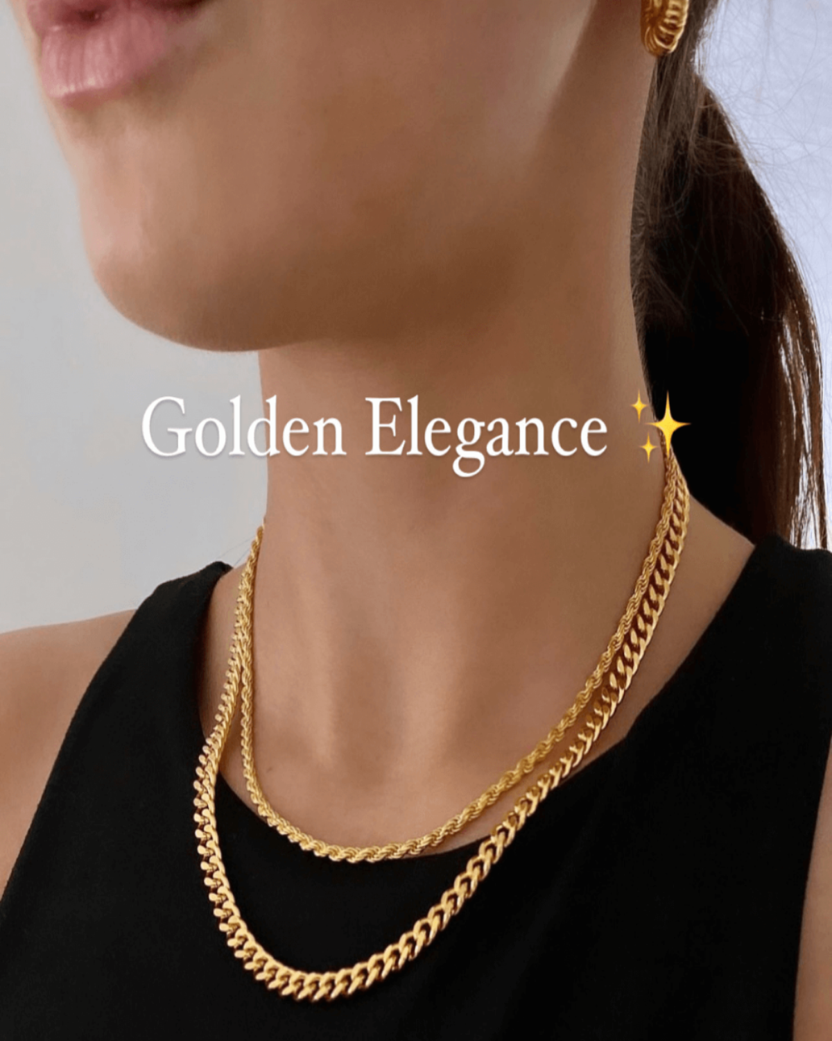18K Gold Rope Chain Necklace