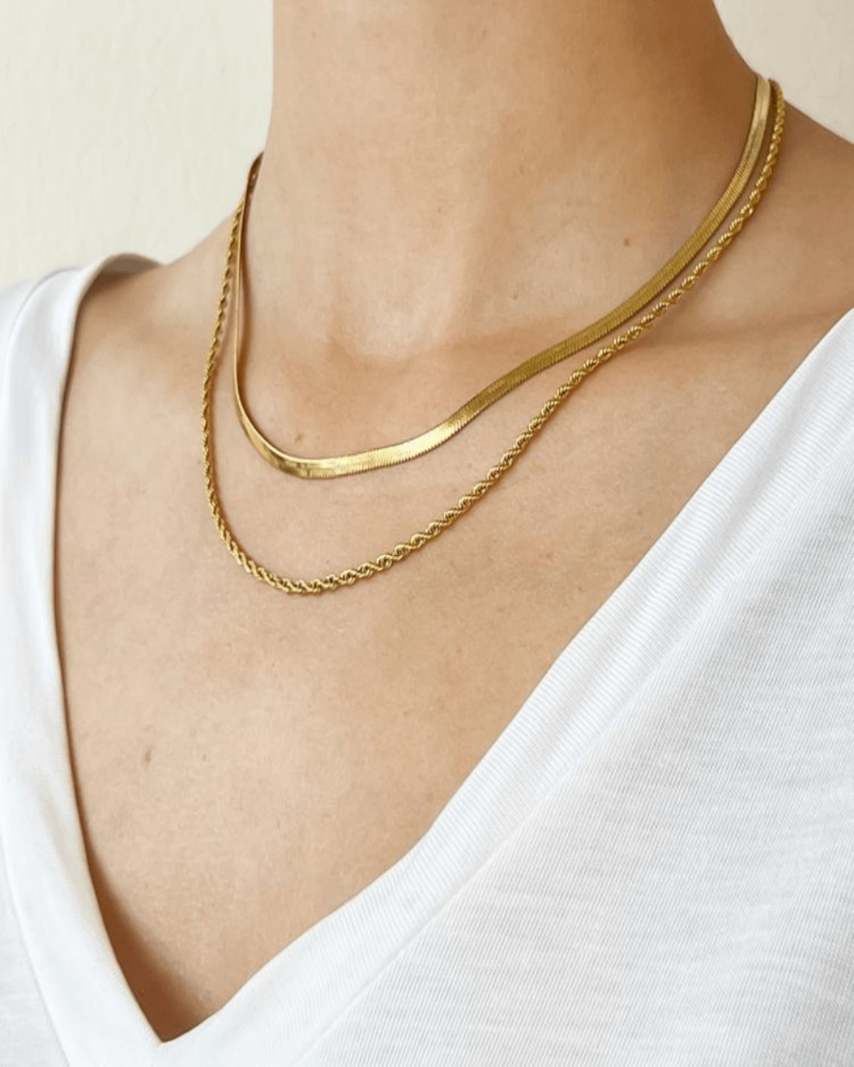 18K Gold Rope Chain Necklace