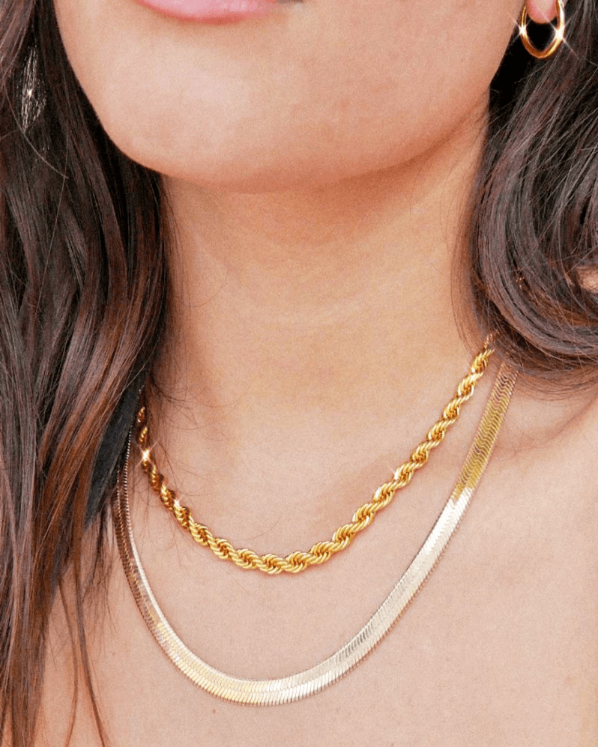 18K Gold Rope Chain Necklace