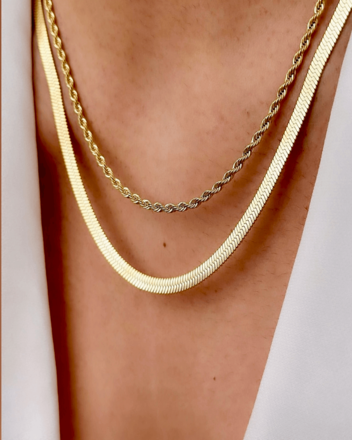 18K Gold Rope Chain Necklace