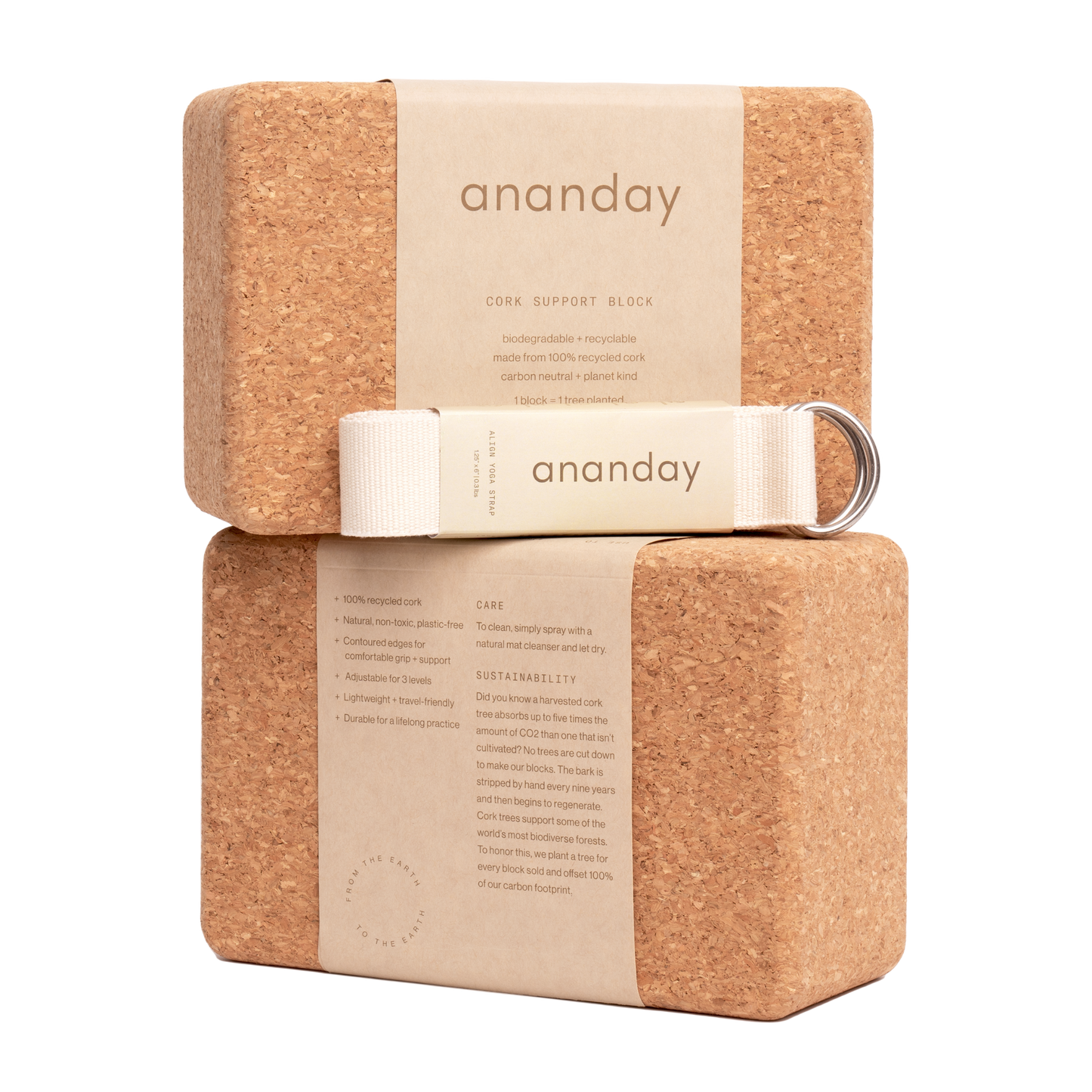 Yoga Block + Strap Set