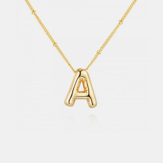 18K Gold Letter Pendant Necklace